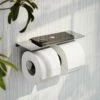Deka Chrome Double Toilet Roll Holder With Shelf -LUSSO STONE Sales deka chrome double toilet roll holder with shelf p6455 39149 zoom
