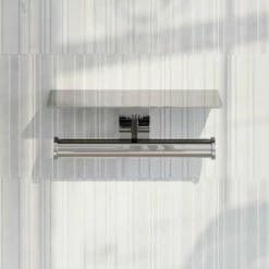 Deka Chrome Double Toilet Roll Holder With Shelf -LUSSO STONE Sales deka chrome double toilet roll holder with shelf p6455 39151 zoom