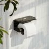 Deka Matte Black Toilet Roll Holder With Shelf