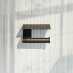 Deka Matte Black Toilet Roll Holder With Shelf -LUSSO STONE Sales deka matte black toilet roll holder with shelf p5919 37897 zoom