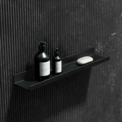 Designo Matte Black Floating Bathroom Shelf 600mm -LUSSO STONE Sales designo matte black floating bathroom shelf 600mm p1588 18061 zoom