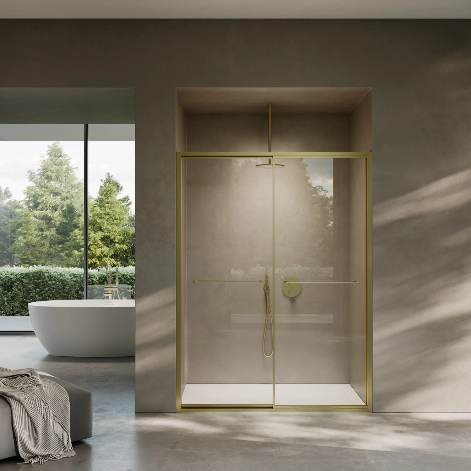 Dolce Brushed Gold Sliding Door With Soft Close (All Sizes) 3 Dolce Brushed Gold Sliding Door With Soft Close (All Sizes)