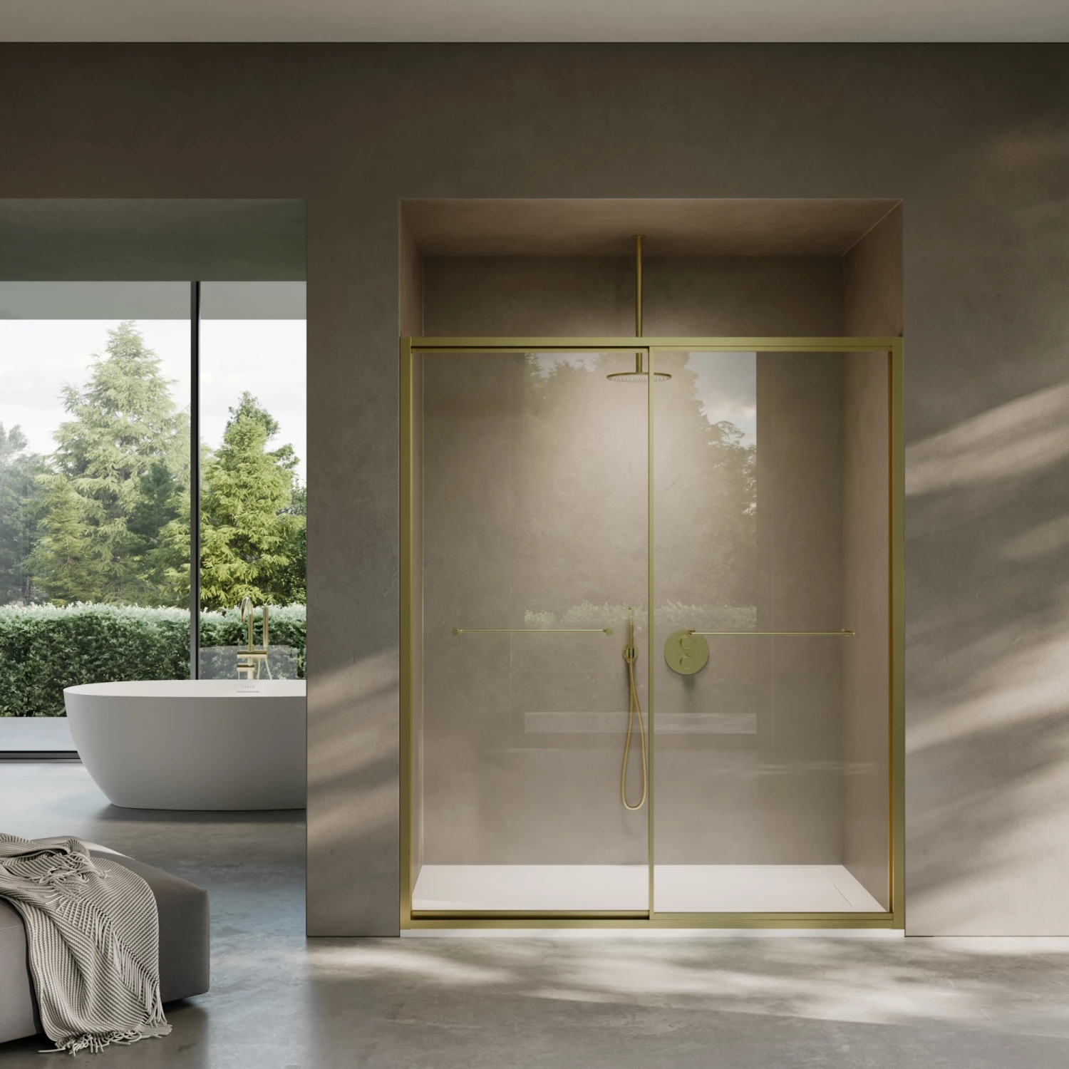Dolce Brushed Gold Sliding Door With Soft Close (All Sizes) 4 Dolce Brushed Gold Sliding Door With Soft Close (All Sizes) - Image 2