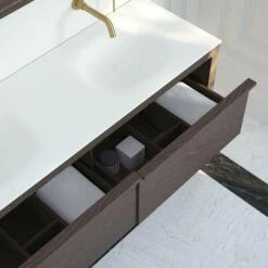 Dorchester Double Vanity Unit With Stone Basin (Grey Oak 1500mm) -LUSSO STONE Sales dorchester double vanity unit with stone basin grey oak 1500mm p1901 31806 image