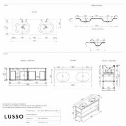 Dorchester Double Vanity Unit With Stone Basin (Grey Oak 1500mm) -LUSSO STONE Sales dorchester double vanity unit with stone basin grey oak 1500mm p1901 36294 zoom