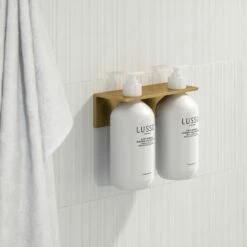 Double Soap Dispenser Wall Bracket Brushed Gold 8 Double Soap Dispenser Wall Bracket Brushed Gold -LUSSO STONE Sales double soap dispenser wall bracket brushed gold p4009 25950 zoom