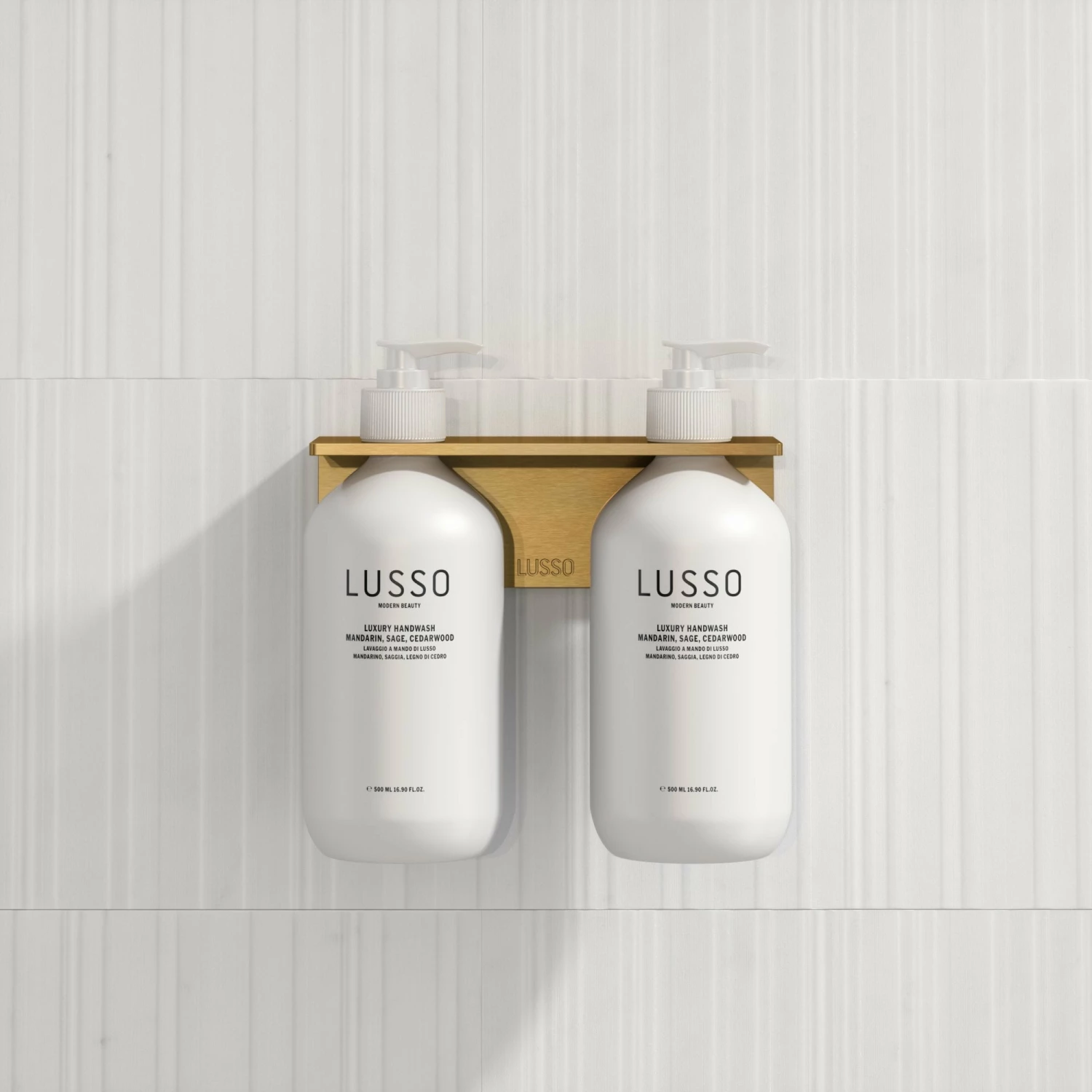 Double Soap Dispenser Wall Bracket Brushed Gold 3 Double Soap Dispenser Wall Bracket Brushed Gold