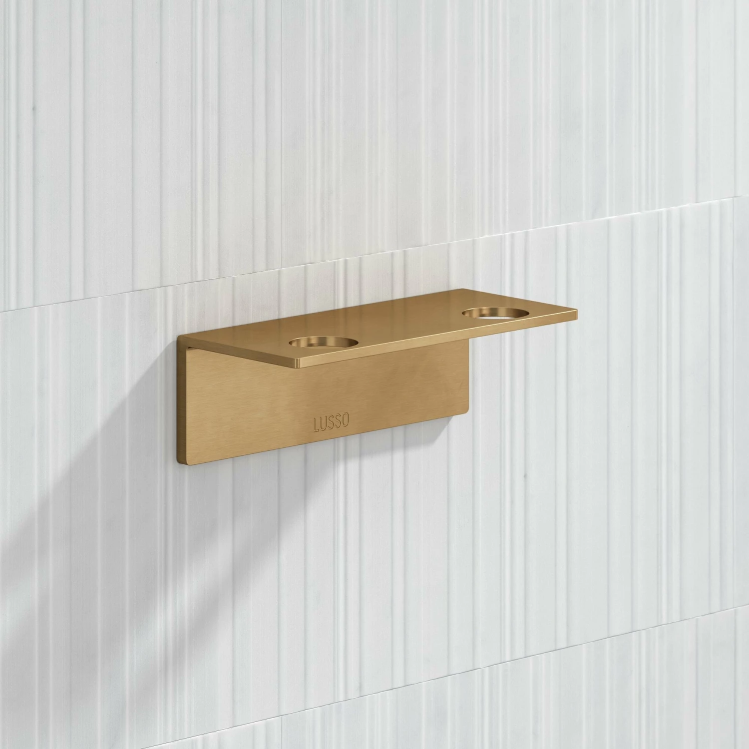 Double Soap Dispenser Wall Bracket Brushed Gold 4 Double Soap Dispenser Wall Bracket Brushed Gold - Image 2