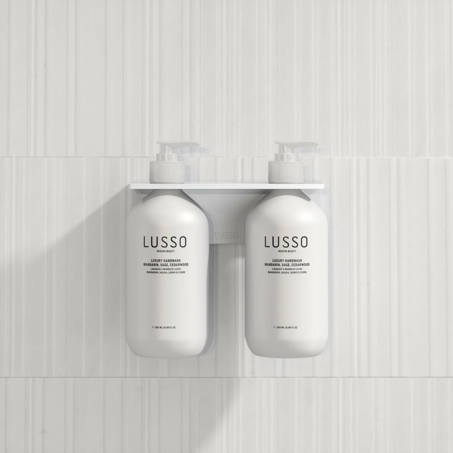 Double Soap Dispenser Wall Bracket Matte White 3 Double Soap Dispenser Wall Bracket Matte White