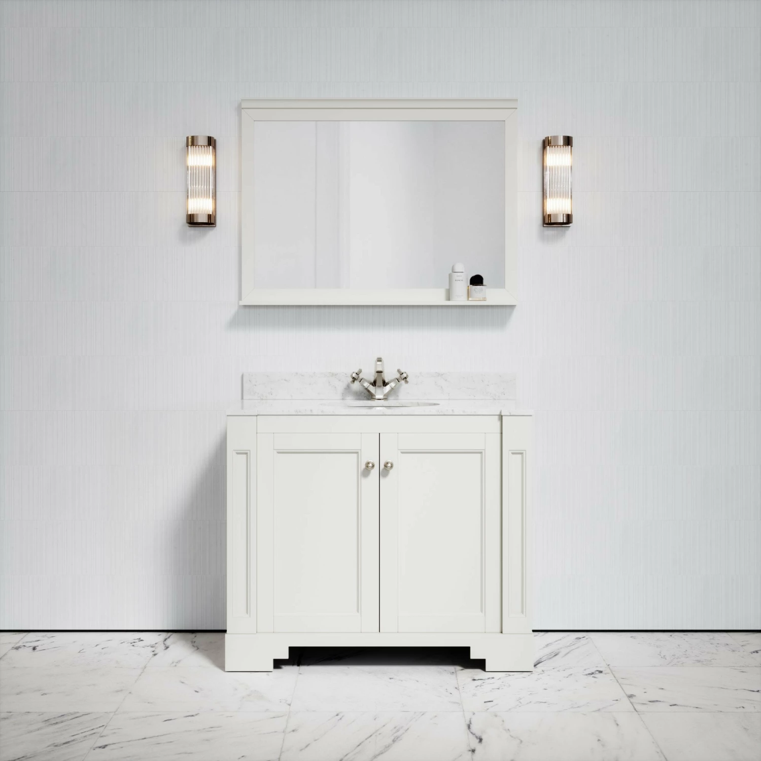 Eaton Carrara Marble Floorstanding Vanity Unit (Matte Cream) 1000mm 3 Eaton Carrara Marble Floorstanding Vanity Unit (Matte Cream) 1000mm