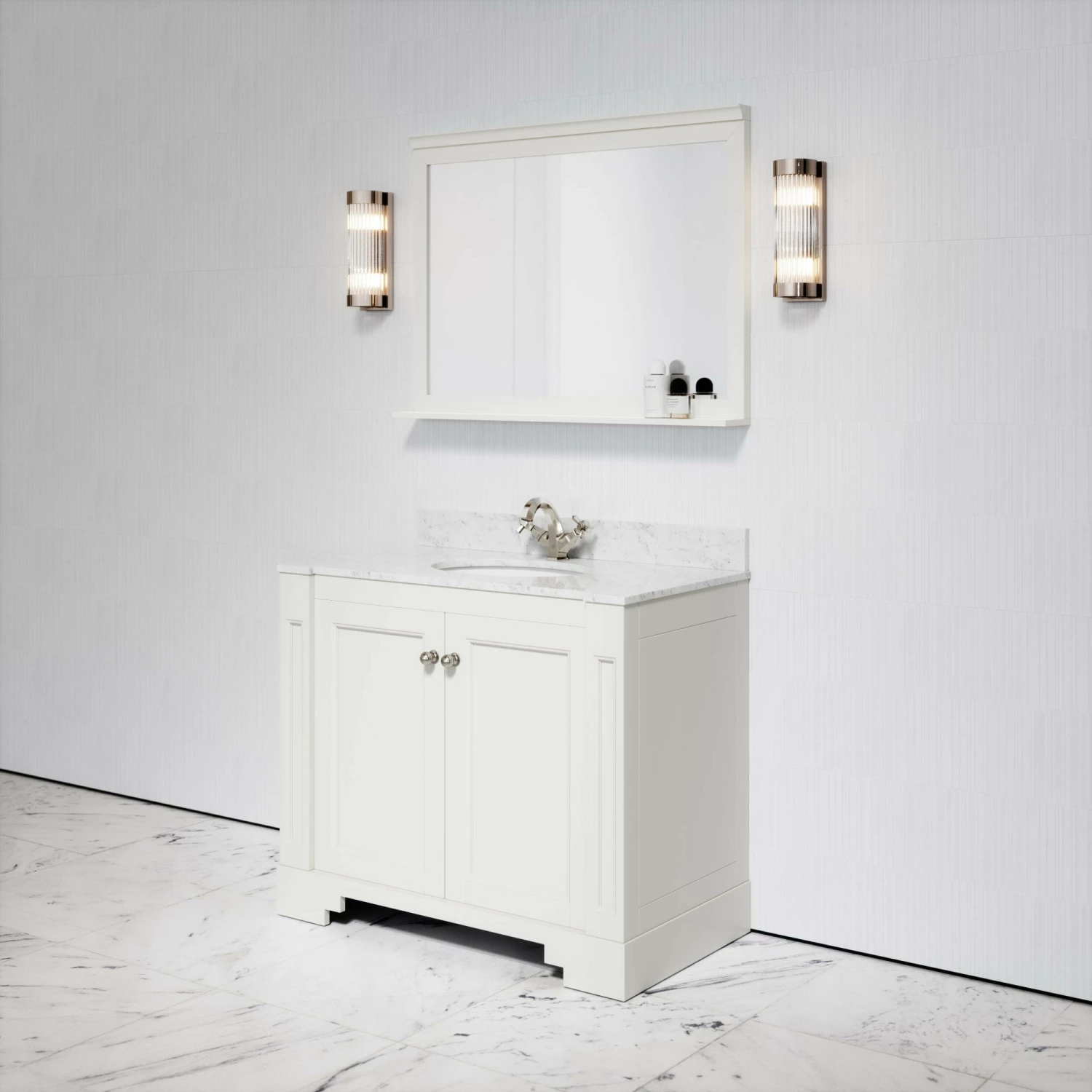 Eaton Carrara Marble Floorstanding Vanity Unit (Matte Cream) 1000mm 6 Eaton Carrara Marble Floorstanding Vanity Unit (Matte Cream) 1000mm - Image 4