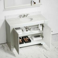 Eaton Carrara Marble Floorstanding Vanity Unit (Matte Cream) 1200mm -LUSSO STONE Sales eaton carrara marble floorstanding vanity unit matte cream 1200mm p3771 24636 zoom