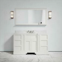 Eaton Carrara Marble Floorstanding Vanity Unit (Matte Cream) 1400mm -LUSSO STONE Sales eaton carrara marble floorstanding vanity unit matte cream 1400mm p3772 22670 zoom