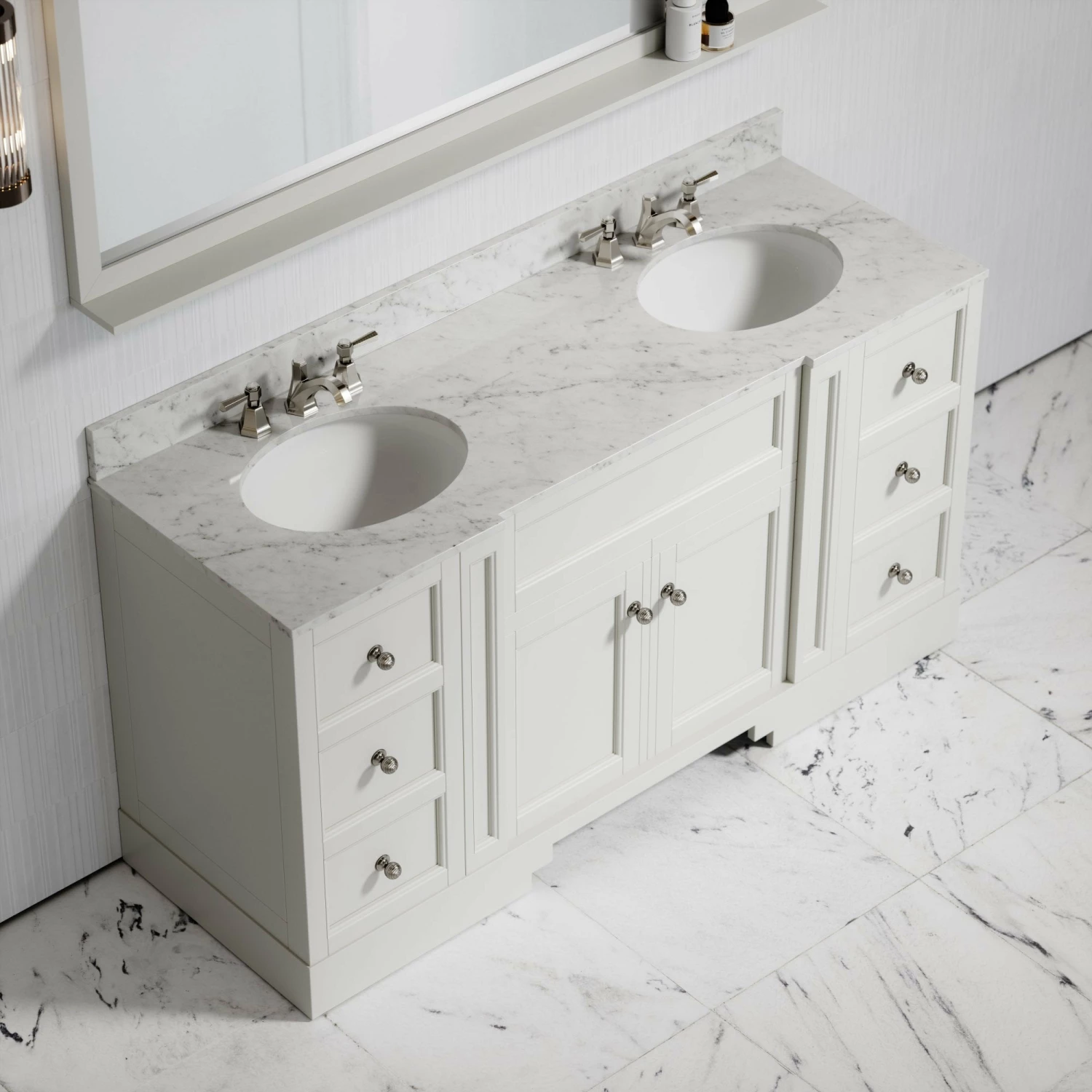 Eaton Carrara Marble Floorstanding Vanity Unit (Matte Cream) 1600mm 5 Eaton Carrara Marble Floorstanding Vanity Unit (Matte Cream) 1600mm - Image 3