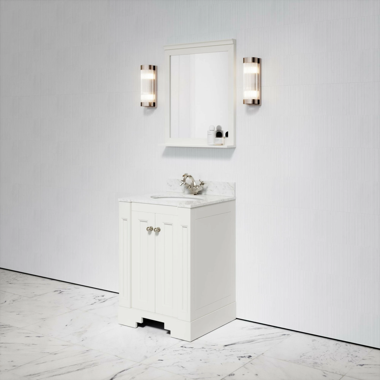Eaton Carrara Marble Floorstanding Vanity Unit (Matte Cream) 600mm 6 Eaton Carrara Marble Floorstanding Vanity Unit (Matte Cream) 600mm - Image 4