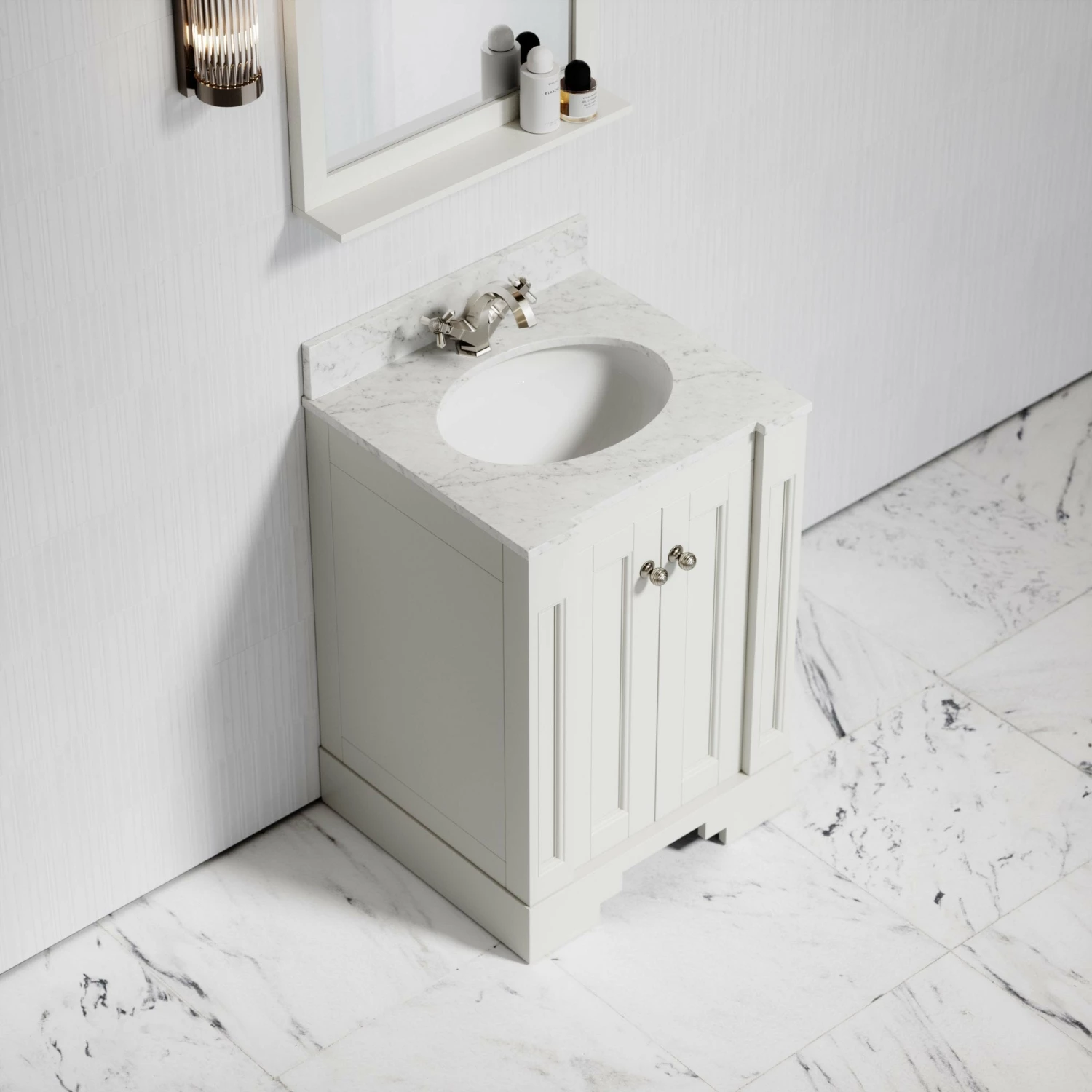Eaton Carrara Marble Floorstanding Vanity Unit (Matte Cream) 600mm 5 Eaton Carrara Marble Floorstanding Vanity Unit (Matte Cream) 600mm - Image 3