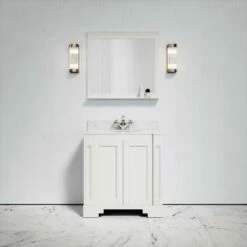 Eaton Carrara Marble Floorstanding Vanity Unit (Matte Cream) 800mm -LUSSO STONE Sales eaton carrara marble floorstanding vanity unit matte cream 800mm p3765 18575 zoom