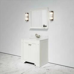 Eaton Carrara Marble Floorstanding Vanity Unit (Matte Cream) 800mm -LUSSO STONE Sales eaton carrara marble floorstanding vanity unit matte cream 800mm p3765 18576 zoom