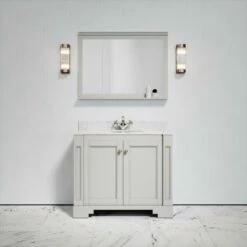 Eaton Carrara Marble Floorstanding Vanity Unit (Matte Stone) 1000mm