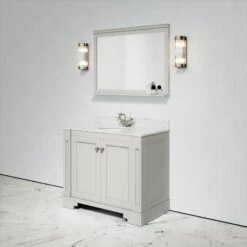 Eaton Carrara Marble Floorstanding Vanity Unit (Matte Stone) 1000mm -LUSSO STONE Sales eaton carrara marble floorstanding vanity unit matte stone 1000mm p3773 18774 zoom