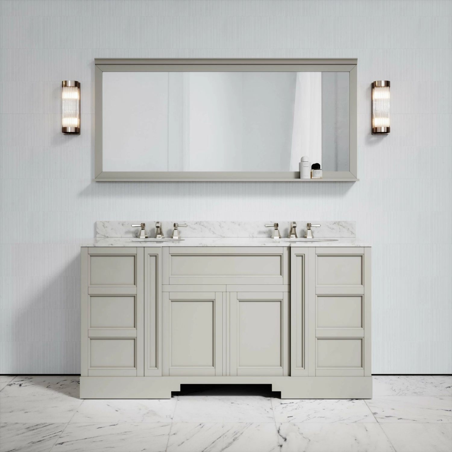 Eaton Carrara Marble Floorstanding Vanity Unit (Matte Stone) 1600mm 7 Eaton Carrara Marble Floorstanding Vanity Unit (Matte Stone) 1600mm - Image 5
