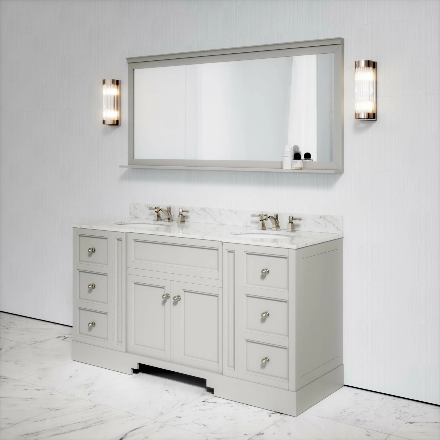Eaton Carrara Marble Floorstanding Vanity Unit (Matte Stone) 1600mm 6 Eaton Carrara Marble Floorstanding Vanity Unit (Matte Stone) 1600mm - Image 4