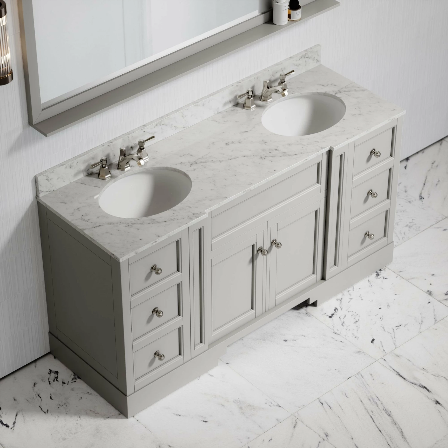 Eaton Carrara Marble Floorstanding Vanity Unit (Matte Stone) 1600mm 5 Eaton Carrara Marble Floorstanding Vanity Unit (Matte Stone) 1600mm - Image 3