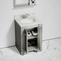 Eaton Carrara Marble Floorstanding Vanity Unit (Matte Stone) 600mm -LUSSO STONE Sales eaton carrara marble floorstanding vanity unit matte stone 600mm p3768 24139 zoom