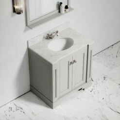 Eaton Carrara Marble Floorstanding Vanity Unit (Matte Stone) 800mm -LUSSO STONE Sales eaton carrara marble floorstanding vanity unit matte stone 800mm p3767 18598 zoom