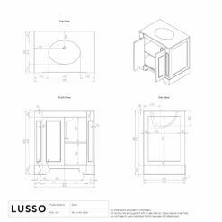 Eaton Carrara Marble Floorstanding Vanity Unit (Matte Stone) 800mm -LUSSO STONE Sales eaton carrara marble floorstanding vanity unit matte stone 800mm p3767 36043 zoom