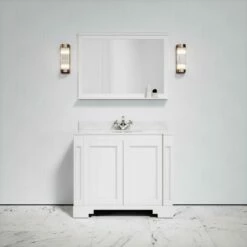 Eaton Carrara Marble Floorstanding Vanity Unit (Matte White) 1000mm -LUSSO STONE Sales eaton carrara marble floorstanding vanity unit matte white 1000mm p3760 18762 zoom
