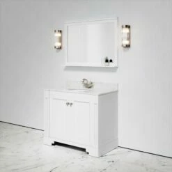 Eaton Carrara Marble Floorstanding Vanity Unit (Matte White) 1000mm -LUSSO STONE Sales eaton carrara marble floorstanding vanity unit matte white 1000mm p3760 18764 zoom