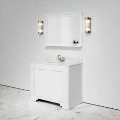 Eaton Carrara Marble Floorstanding Vanity Unit (Matte White) 1000mm -LUSSO STONE Sales eaton carrara marble floorstanding vanity unit matte white 1000mm p3760 18766 zoom