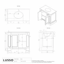 Eaton Carrara Marble Floorstanding Vanity Unit (Matte White) 1000mm -LUSSO STONE Sales eaton carrara marble floorstanding vanity unit matte white 1000mm p3760 36123 zoom