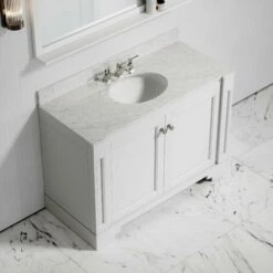 Eaton Carrara Marble Floorstanding Vanity Unit (Matte White) 1200mm -LUSSO STONE Sales eaton carrara marble floorstanding vanity unit matte white 1200mm p3762 18778 zoom
