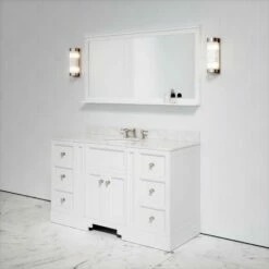 Eaton Carrara Marble Floorstanding Vanity Unit (Matte White) 1400mm -LUSSO STONE Sales eaton carrara marble floorstanding vanity unit matte white 1400mm p3763 22676 zoom