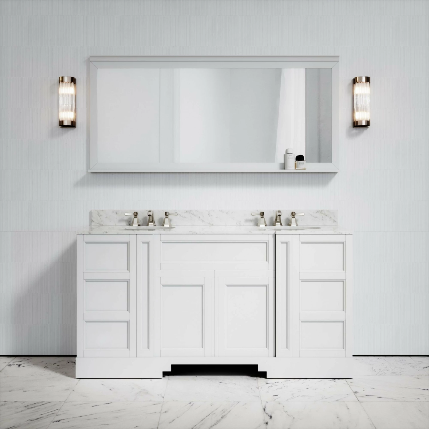 Eaton Carrara Marble Floorstanding Vanity Unit (Matte White) 1600mm 7 Eaton Carrara Marble Floorstanding Vanity Unit (Matte White) 1600mm - Image 5