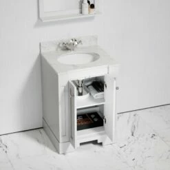 Eaton Carrara Marble Floorstanding Vanity Unit (Matte White) 600mm 9 Eaton Carrara Marble Floorstanding Vanity Unit (Matte White) 600mm -LUSSO STONE Sales eaton carrara marble floorstanding vanity unit matte white 600mm p3764 24137 zoom