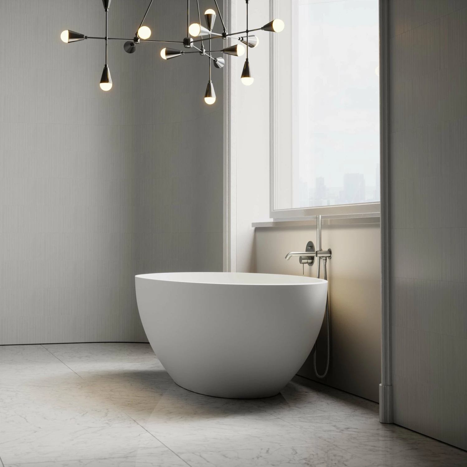 Egg Shell Freestanding Stone Bath 1700mm 5 Egg Shell Freestanding Stone Bath 1700mm - Image 3