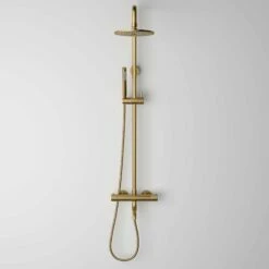 Elegance Brushed Gold Exposed Thermostatic 3 Way Shower
