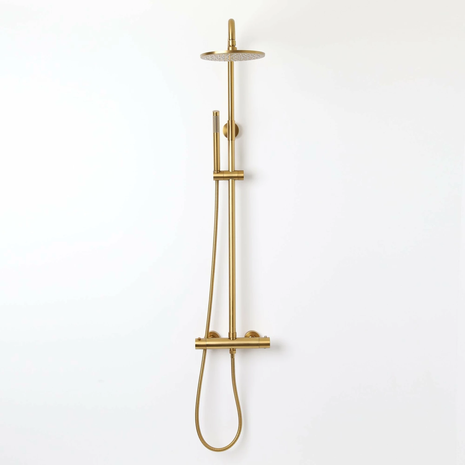 Elegance Brushed Gold Exposed Thermostatic Bar Shower With Riser 3 Elegance Brushed Gold Exposed Thermostatic Bar Shower With Riser