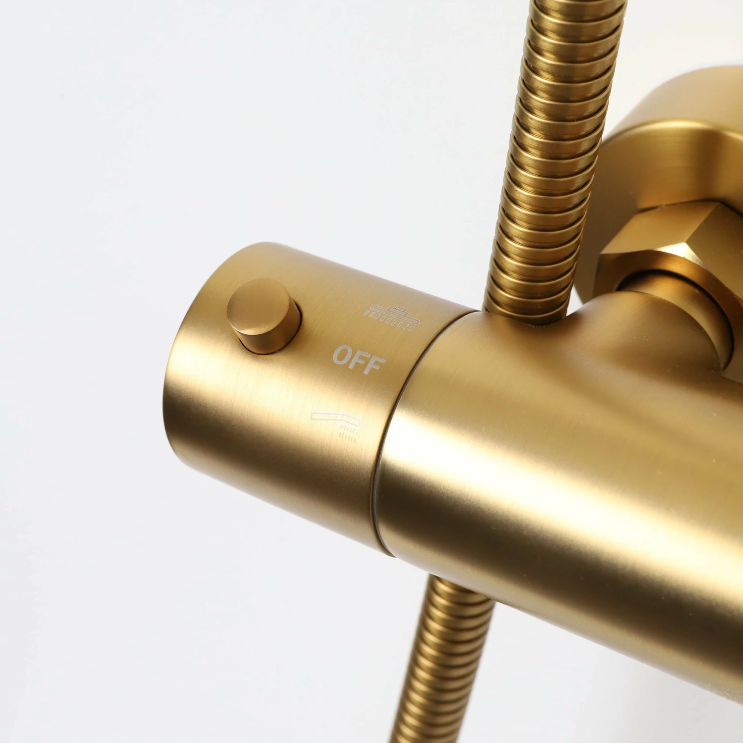 Elegance Brushed Gold Exposed Thermostatic Bar Shower With Riser 6 Elegance Brushed Gold Exposed Thermostatic Bar Shower With Riser - Image 4