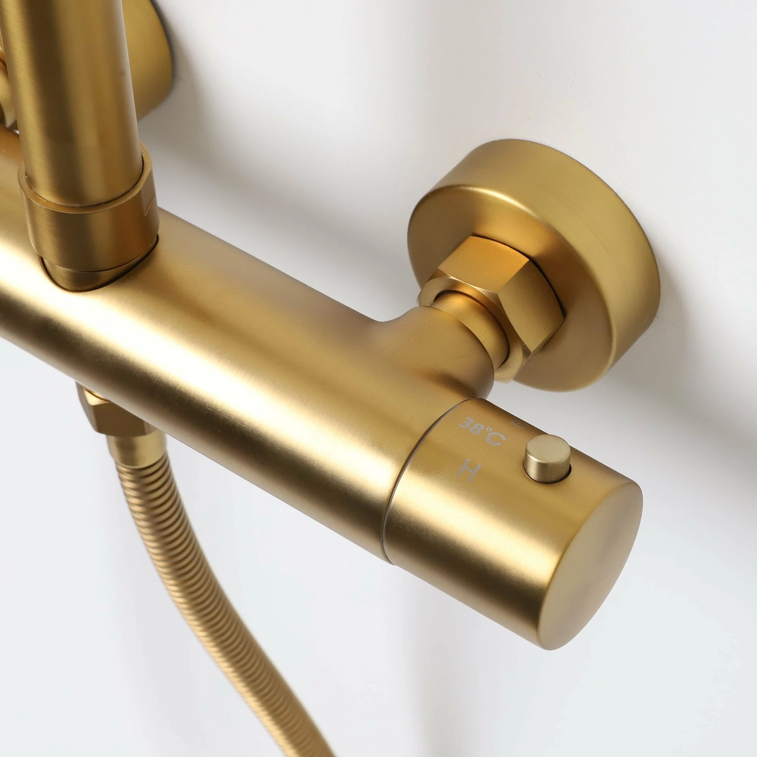 Elegance Brushed Gold Exposed Thermostatic Bar Shower With Riser 8 Elegance Brushed Gold Exposed Thermostatic Bar Shower With Riser - Image 6