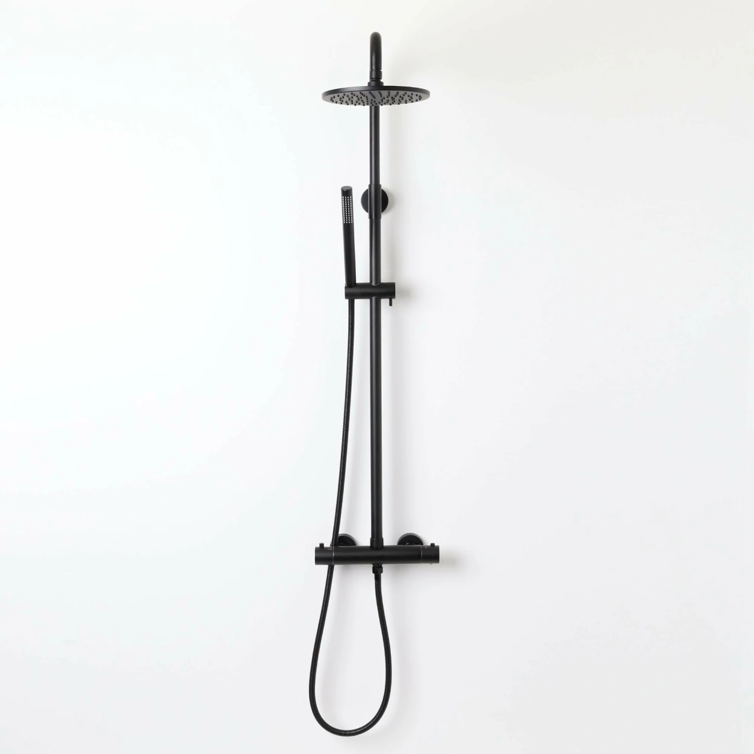 Elegance Matte Black Exposed Thermostatic Bar Shower With Riser 3 Elegance Matte Black Exposed Thermostatic Bar Shower With Riser