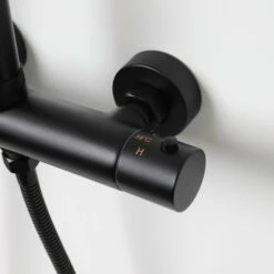 Elegance Matte Black Exposed Thermostatic Bar Shower With Riser 12 Elegance Matte Black Exposed Thermostatic Bar Shower With Riser -LUSSO STONE Sales elegance matte black exposed thermostatic bar shower with riser p1856 11140 zoom