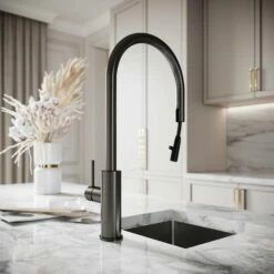Elegance Pull Out Kitchen Mixer Tap Gunmetal