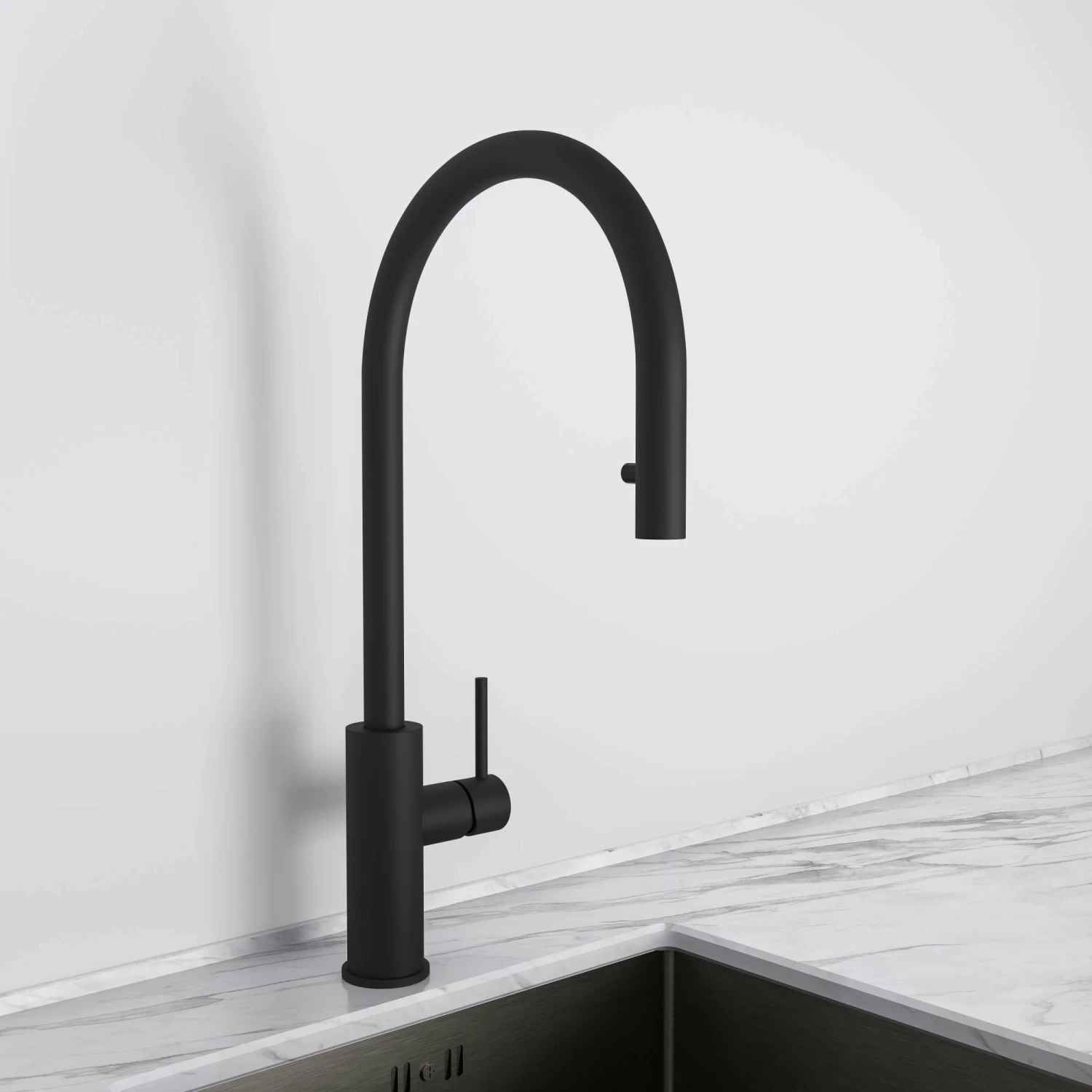 Elegance Pull Out Kitchen Mixer Tap Matte Black 3 Elegance Pull Out Kitchen Mixer Tap Matte Black