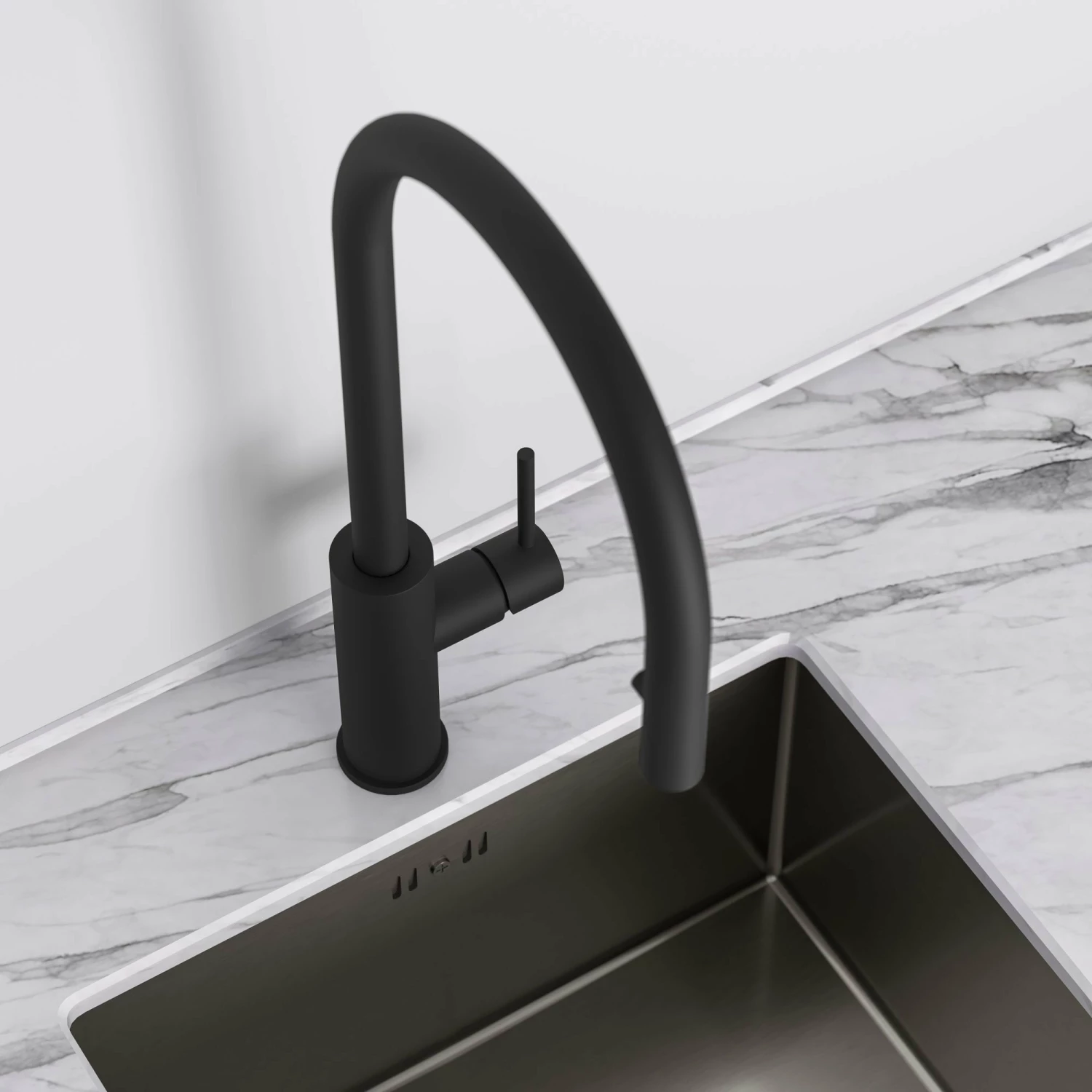 Elegance Pull Out Kitchen Mixer Tap Matte Black 5 Elegance Pull Out Kitchen Mixer Tap Matte Black - Image 3