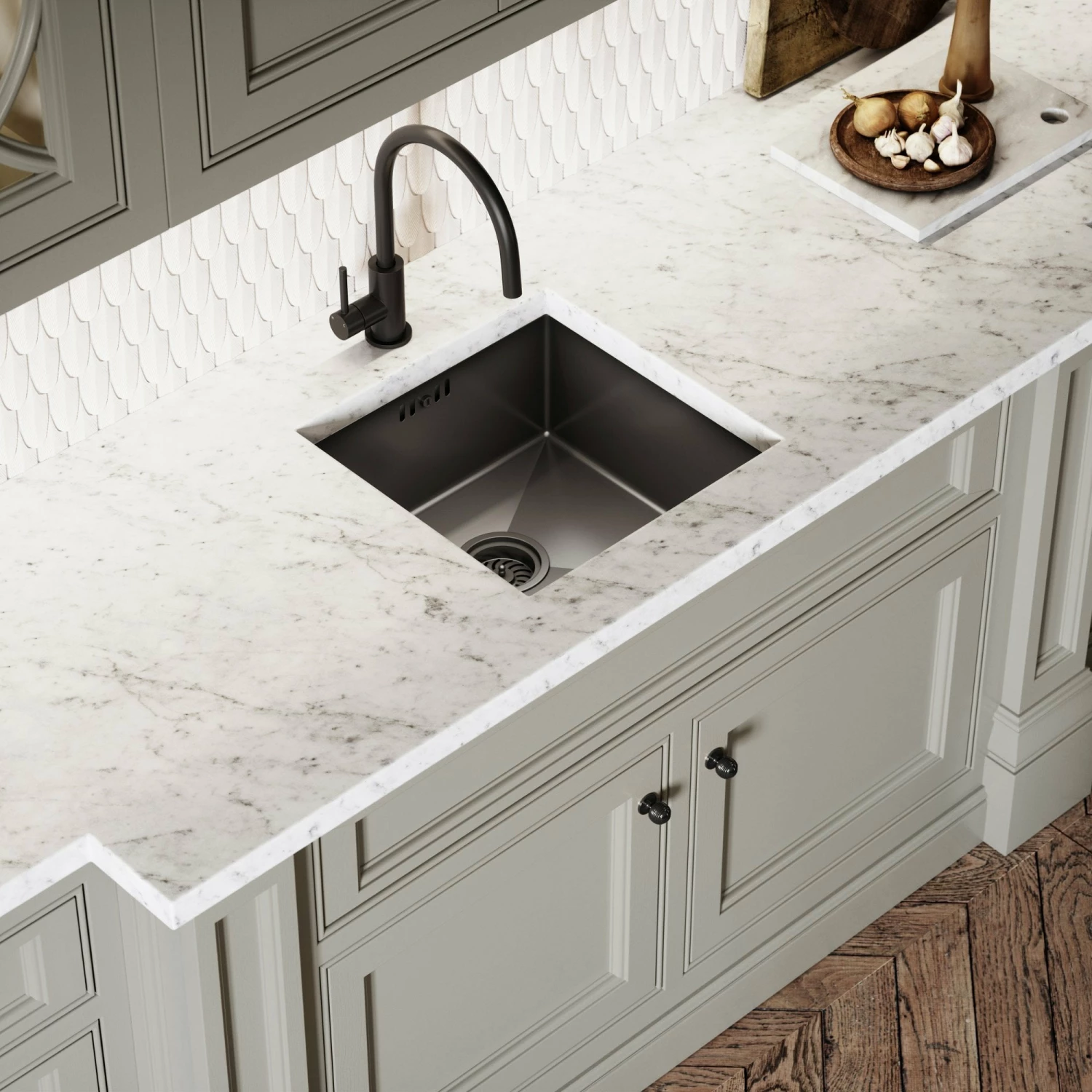 Elegance Pull Out Kitchen Mixer Tap & Vello Undermount Sink Black Gunmetal 7 Elegance Pull Out Kitchen Mixer Tap & Vello Undermount Sink Black Gunmetal - Image 5