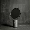 Elera Matte Black & Pietra Grey Marble Table Top Cosmetic Mirror